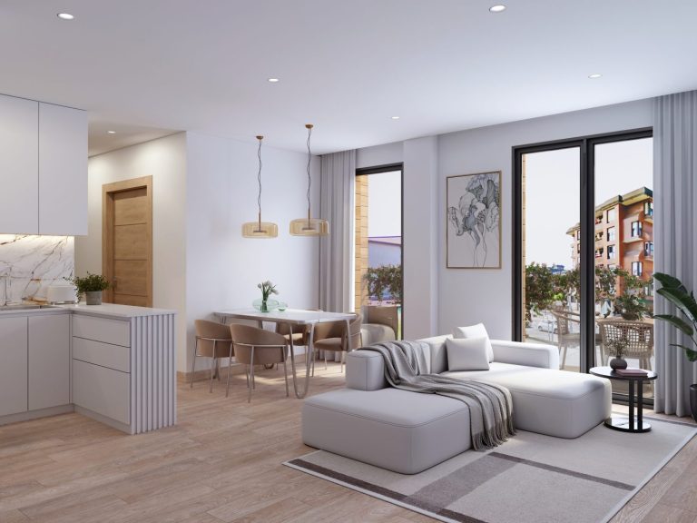 Residencial Catalina salón cocina integrada